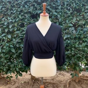 Black waisted top